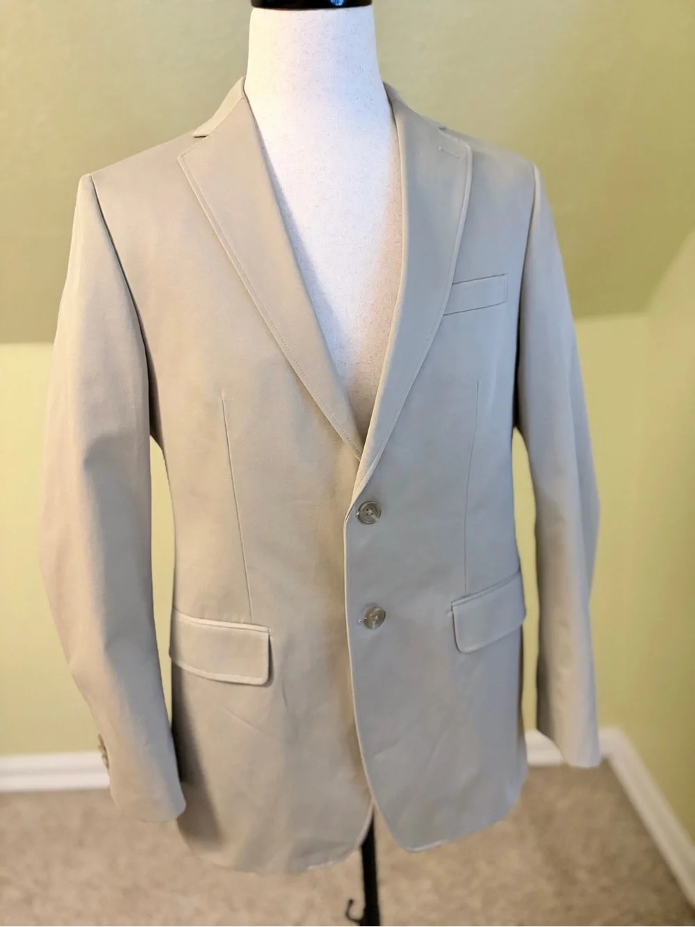 Banana Republic Khaki Blazer Suit Jacket - Tessuti di Sondrio Italian Fabric 38R